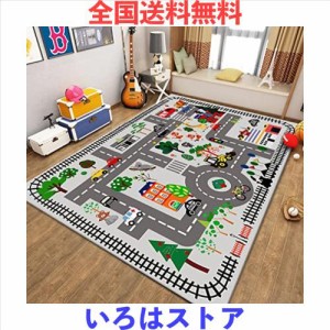 子供ゲームパッド 遊びマット 道路交通 カーペット プレイマット 線路 おもちゃ 子供部屋 ベット用 吸水 防音 防臭 防カビ 床暖房対応 ベ