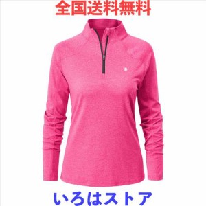 [Gopune] ハーフジップ レディース 長袖tシャツ スポーツシャツ ランニングウェア ゴルフウェア テニスウェア カットソー ストレッチ ロ