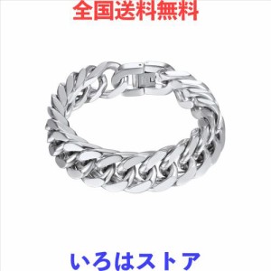 [PROSTEEL] 喜平ブレスレット メンズ 幅17mm 19センチ ブレスレットチェーン ステンレス 極太 アレルギー対応 ヒップホップ アクセサリー