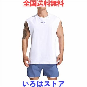 [KULIXI] タンクトップ メンズ トレーニング ノースリーブ ボディビル 筋トレ ジム 100%コットン Tシャツ トレーニング スポーツウェア 