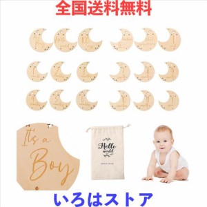 Wooden Teether 月齢フォト 天然木製 レターバナー9枚入り ベビーマンスリーカッド ニューボーンフォト 記念日フォト ウッドレター 月齢