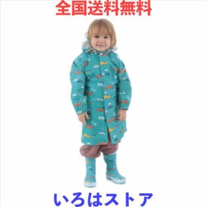 [TSAYAWA] レインコート キッズ 雨具 女の子 男の子 子供 防水 通園 通学 シンプル 収納バッグ付き 反射 ランドセル対応 (車柄, XXXL)