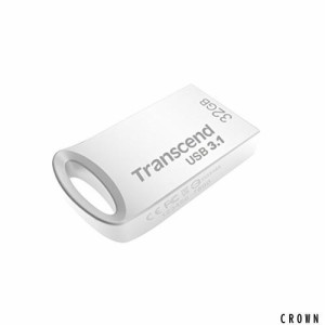 トランセンドジャパン トランセンド USBメモリ 32GB USB 3.1 キャップレス コンパクトタイプ メタル シルバー 耐衝撃 防滴 防塵【データ