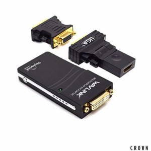 WAVLINK USB 2.0 2K HDMI外部マルチモニターグラフィックアダプター（最大1920 x 1080） VGA/DVI/HDMIへ … …