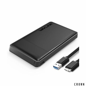 Wavlink 2.5インチUSB 3.0ハードドライブディスクHDD外部エンクロージャケース9.5mm 7mm 2.5”SATA HDDおよびSSDに対応、 USB 3.0ケーブ