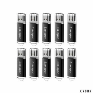 Exmapor 10個セット USBメモリ 2GB キャップ式 USBメモリースティック USB2.0対応 黒