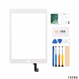 SRJTEK For iPad Air 2 2nd Gen 9.7” 2014 A1566 A1567タッチスクリーン デジタイザー 前面ガラスパネル 交換キット（液晶パネルなし、