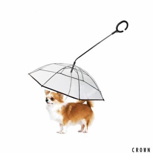 Lesypet 犬用傘 ペット雨具 C型手元 梅雨対策 散歩用透明傘 折り畳み式リード傘 小型犬中型犬に適用