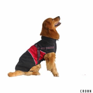 ASMPET 犬服 tシャツ 袖なし 防水 犬服 防風 暖かい 犬 ジャケット ハーネス一体型 背中開き 愛犬のお散歩 レッド XL
