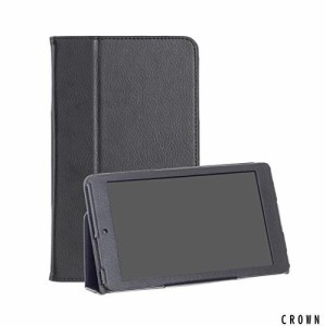 [MIWA CASES] アイリスオーヤマ タブレット LUCA 8インチ 対応 ケース カバー レザー 手帳 スタンド TE081N1-B (ブラック)