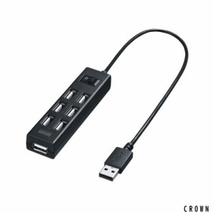 サンワサプライ USB2.0ハブ（7ポート・ブラック） USB-2H702BKN