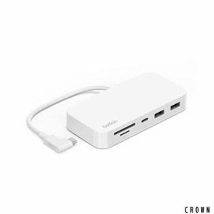 Belkin iMac専用 USB-Cハブ 6-in-1 背面マウント付き マルチポート USB-C3.2 USB-A3.2 1Gbpsイーサネットポート micro SD＆SDカードスロ