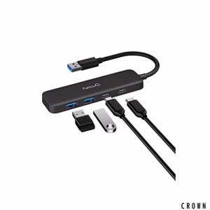 デュアルUSB C USB A 3.0ハブ。2* USB-C 3.0と2* USB-A 3.0の4ポート、ラップトップ、PS4、フラッシュドライブ、HDD、Xbox、プリンタ、マ