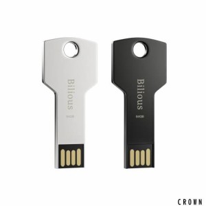 Bilious USBメモリ 64GB 2個セット 大容量 USB2.0 フラッシュメモリ 外付け 容量不足解消 合金製 防水 防塵 耐衝撃 ノートパソコン、コン