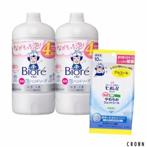 【医薬部外品】ビオレu 泡ハンドソープ フルーツの香り つめかえ用 770ml×2個 + ビオレu 除菌やわらかウェットシート 10枚入