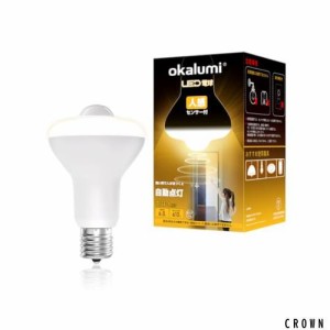 okalumi LED電球 人感センサー付 E17口金 6W 60形相当 小型電球 電球色 610lm 下方向タイプ 明暗センサー付 玄関/廊下/トイレ 1個セット