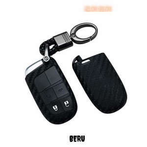 [BOMI] ジープ キーケース ジープ キーカバーカーボン調ジープ キーホルダー オシャレ レネゲード グランドチェロキー rand Cherokee/Chr