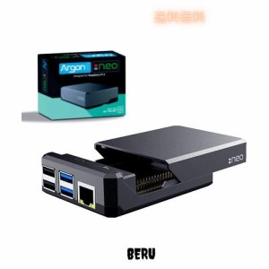 GeeekPi Raspberry Pi 4ケースArgon NEOブラックアルミニウム合金スライド式磁気トップヒートシンク付きRaspberry Pi 4 Bケースエンクロ