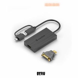 WAVLINK USB 3.0A/C-HDMI DVI アダプター/4K出力 ミニドッキングステーション ビデオグラフィックコンバーター/3840×2160マルチディスプ
