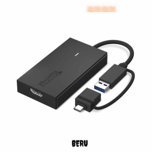 Plugable USB Type-C グラフィック変換アダプター、USB-C HDMI 用 Mac Windows 対応、最大解像度 1080p@60Hz の外部HDMIモニターを接続可