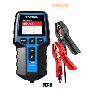 TOPDON BT200 バッテリーテスター、12V/24Vバッテリーチェッカー、100-2000 CCAテスター、CCA値/抵抗値/負荷/電圧のテスト 自動車用バッ