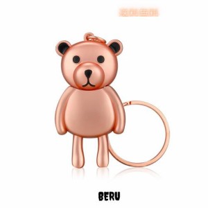 オモシロUSBメモリ 熊模様 Bear キーホルダー付き 両用タイプ 32GB (ピンク)