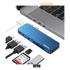 RayCue Macbook ハブ M1 M2 Macbook Air ハブ Macbook Pro ハブ 適応 USB Type C ハブ 6-IN-2 USB-C ハブ PD充電ポート USB3.0ポート SD/