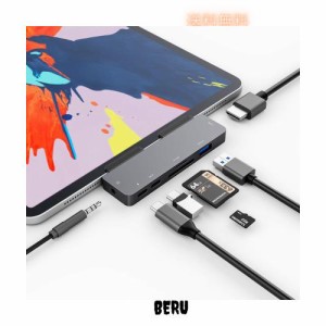 3XI iPad Pro 2020 2018 USB C ハブ 7in1 iPad Air 4 ハブ 4K HDMI 出力 60W PD充電 USB3.0 ハブ SD/TFカードリーダー 3.5mm ヘッドホン