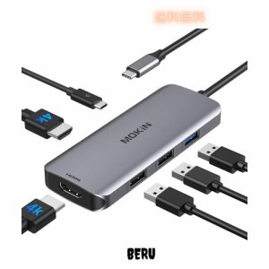 USB-Cドッキングステーションtype cドッキングステーション hdmi 2つ USBハブ usbドッキングステーション二画面出力 4K@30Hz MOKiN 6 in 