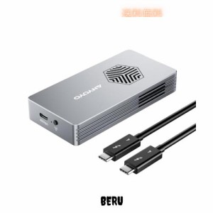 ANYOYO 40Gbps M.2 SSD 外付けケース、USB4.0 NVMe M.2 SSD アルミニウムケース、冷却ファン付き Thunderbolt3/4 USB3.2/3.1/3.0 SSD ケ