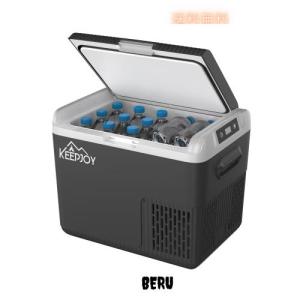 KEEPJOY 車載冷蔵庫 ポータブル冷蔵庫 18L 急速冷蔵 -20〜20℃ コンプレッサー式 小型軽量 持ち運びラクラク ひとり暮らし用 女性用 冷凍