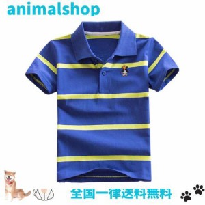 [YUEGUANG] 子供服 ポロシャツ 男の子 半袖 polo 目立つシャツ 夏 ボーダー柄 襟付 キッズ ボーイズ Tシャツ スクール ジュニア 制服 お