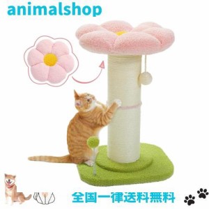 PAWZ Road 猫 爪研ぎ キャットタワーミニ 極太 柱直径14cm お花 猫タワー 低い コンパクト 省スペース 天然サイザル麻紐 バリバリ ガリガ