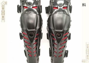 ZSADZS 膝プロテクター 耐衝撃構造 バイクプロテクター ひざすねプロテクター ガード バイク用防具 (レッド)