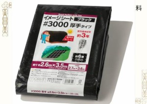 モリリン ブラックシート レジャーシート #3000 実寸約2.6m×3.5m 約6畳 厚手 屋外使用目安約3年 ハトメ数14 雨よけ 風よけ 野積み 30L27