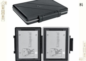 JJC 2.5インチ SSD HDD 収納ケース 2 枚 2.5インチ SSD または 1 枚 2.5インチ HDD 収納可能 耐衝撃 防塵 防湿 ハードディスク 保管ケー