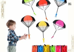 DFsucces ミニパラシュート 手投げ おもちゃ 手投げパラシュート 外遊び 空飛ぶ おもちゃ 子供の日 人気プレゼント (6個セット)