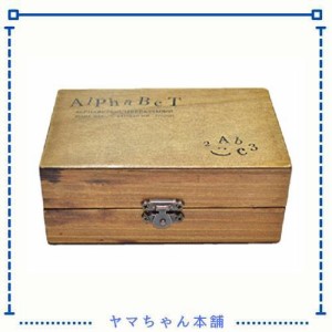 [ノーブランド品] 長方形 [アウトレット品] 限定・アンティークなイニシャル＆数字スタンプ70個 木箱入り 活字タイプ