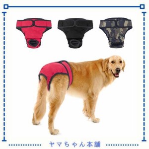 犬 おむつカバー, PETBABA 犬用 サニタリーパンツ 生理用品 雌犬/中大型犬/老犬用 犬の発情期/介護用 マナーパンツ 無地 3枚セット (L, A