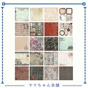 カラー デザインペーパー 手芸用紙 花柄 厚手 絵葉書、年賀状、お祝いカードなどの作りに 7×7inch 40枚入り (カラフル010)