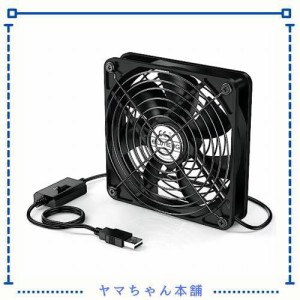 ELUTENG USBファン 12cm 冷却ファン 強力 冷却扇風機 静音 長持ち玉軸受 PCファン 3段階調節 USB Fan 冷却クーラー 薄型 長寿命 5V 1500R