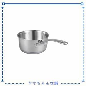 IMEEA ミルクパン ソースパン 片手鍋 ミニミルクパン 離乳食 18-8 ステンレス 13cm IH対応 500cc 目盛付