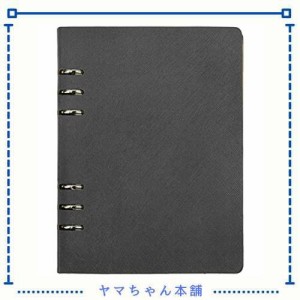 バインダーノート A5 おしゃれ 6穴 システム手帳 革製 ビジネス手帳 リングノート ルーズリーフ式 シンプル ダイアリー ノート 無地 日記