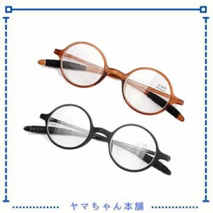 [Yellowrock] レトロ丸型メガネ tr90老眼鏡 おしゃれリーディンググラス携帯用 シニアグラス ケース＆クロス付き 度数「+1.0〜+4.0」 (+1