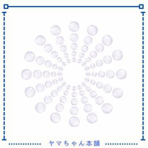 PH PandaHall 5サイズ×10個 50個セット ガラス カボション モザイク 円形 透明 ビーズ クリスタル スクエア ドーム 拡大レンズ効果 DIY 