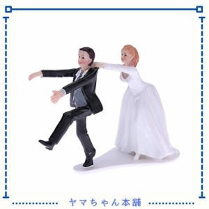 かわいいと面白い合成樹脂花嫁・新郎ウェディング ケーキ トッパー ロマンチックな結婚式のパーティーの装飾置物工芸ギフト