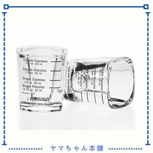 優品ネットショップ ショットグラス エスプレッソ 60ml/2oz 計量カップ 目盛り付き 厚み強化 耐熱ガラス製 お酒グラス ワイングラス エス