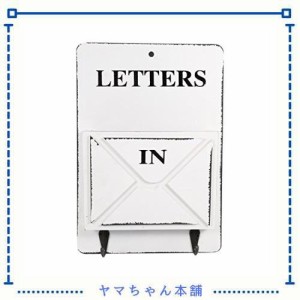 レターフック レター収納フック 壁掛けレターラック カード収納ボックス ネジで壁掛け 状差し 手紙入れ 北欧風 フック付き 小物 片付け 