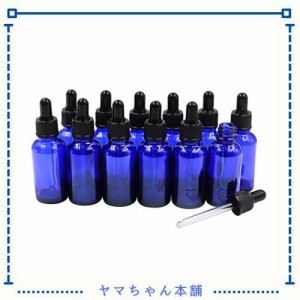 Yiteng スポイト遮光瓶 アロマオイル 精油 香水やアロマの保存 小分け用 遮光瓶 保存 詰替え ガラス製 30ml 12本セット (ブルー)