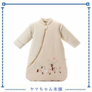 [MOMSMENU] スリーパー 赤ちゃん 冬 ベビー 暖かい 寝冷え防止 オーガニックコットン100% 柔らかい 長袖 袖取り外し 可能 8-24ヶ月